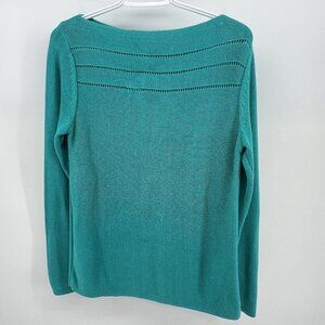 Jones Sport Teal Cotton Sweater Sz M Vintage Sporty & Coastal Grandma Aesthetic